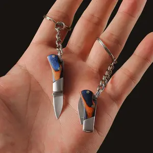 Mini Portable Edc Knife with Sharp Cutting Blade, Stylish Keychain Accessory, Outdoor Fashion Pendant, Compact Design for Camping and Fishing