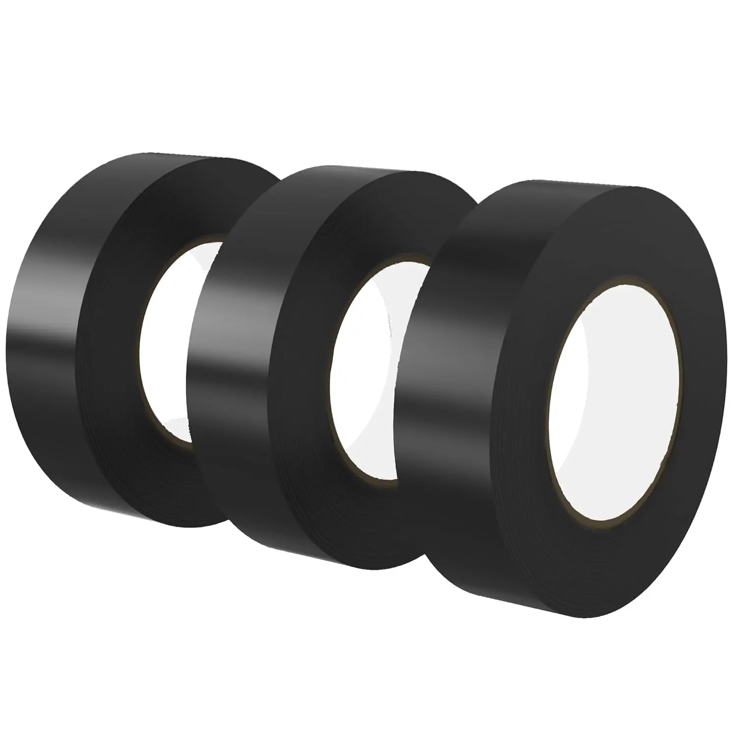 3-Pack Black Electrical Tape Rolls (0.75 in x 66 FT) - High Temperature Resistance, Under 600V, UV Protection, Flame Retardant, Abrasion Resistance, Strong Adhesive Properties, Durable for Installations, All Seasons Outdoor Use, Outdoors