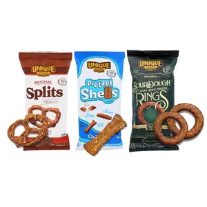 Unique Snacks Variety Pack with Original Splits Pretzels, Shells, and Sourdough Craft Beer Rings, Delicious Homestyle-Baked Snack Bags, Vegan, OU Kosher, and Non-GMO Food, Pack of 3 pretzels