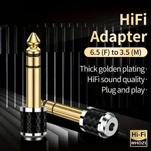 6.5mm Female to 3.5mm Male Audio Adapter, Thick Gold Plated Interface, Plug and Play, Hi-Fi Sound, Reduces Signal Loss, Compatible with Various Devices, Headphones Jack Adapter
