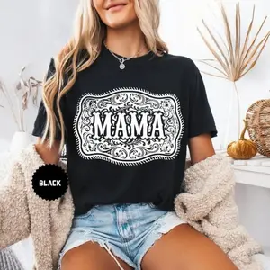 Chic Cowgirl Rodeo Graphic Tee for Moms Elegant Casual Western Style Top for Women