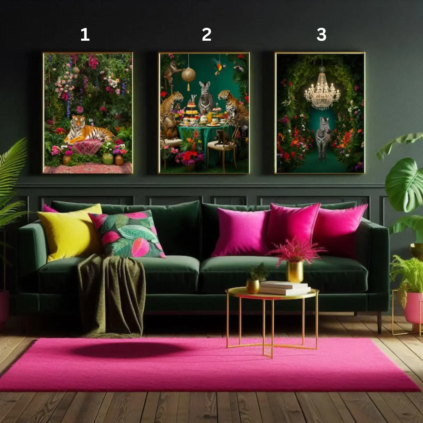 Jungle Animal Wall Art Prints | Maximalist Home Decor Poster