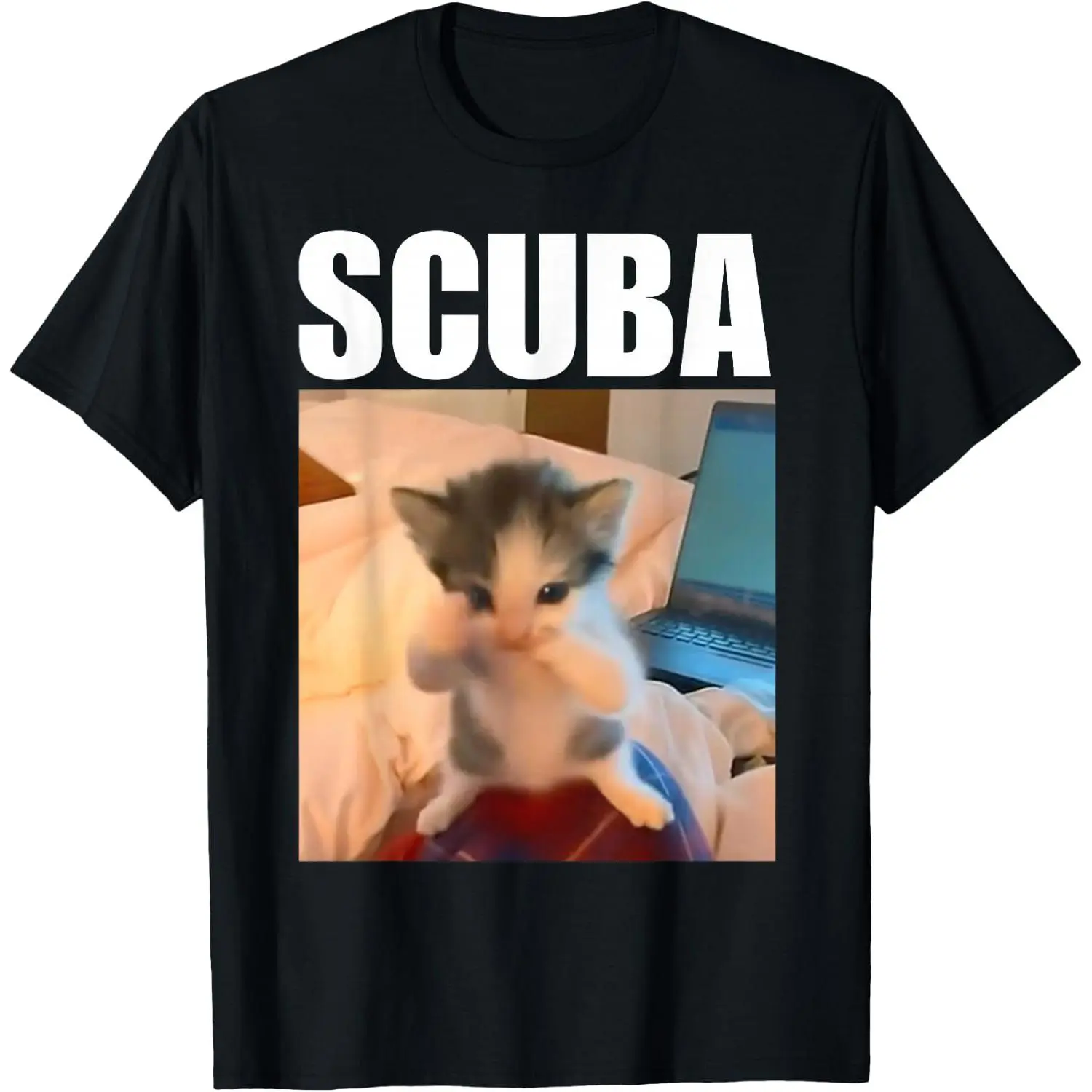 Funny Silly Kitty Cat Trending Meme Scuba Dance Meme T-Shirt