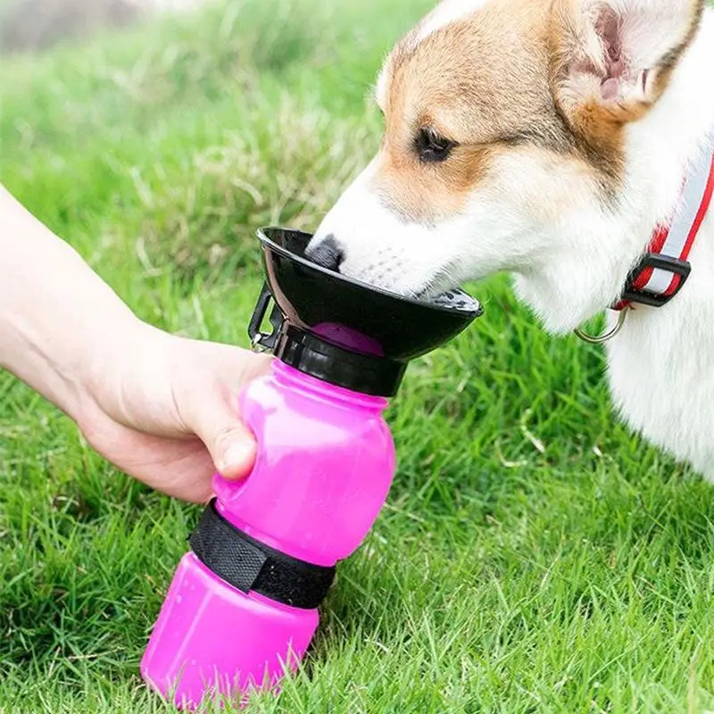 Portable Dog Cat Water Bowl, 500ml Foldable Leak-proof Water Bottle, Food Cup Pet Feeder Bowl