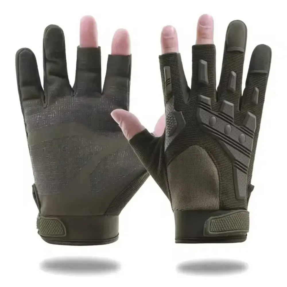 Antislip Sports Gloves for Men - Biker, Performance Gloves with Outdoor Protection for Rock Climbing, Finger Leakage Training, Biker Sports Gloves