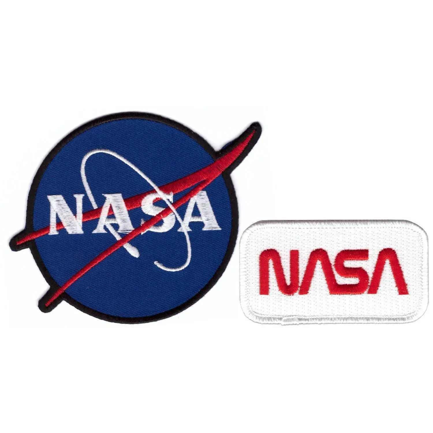 NASA Logo Embroidered Iron On Patch Set of 2