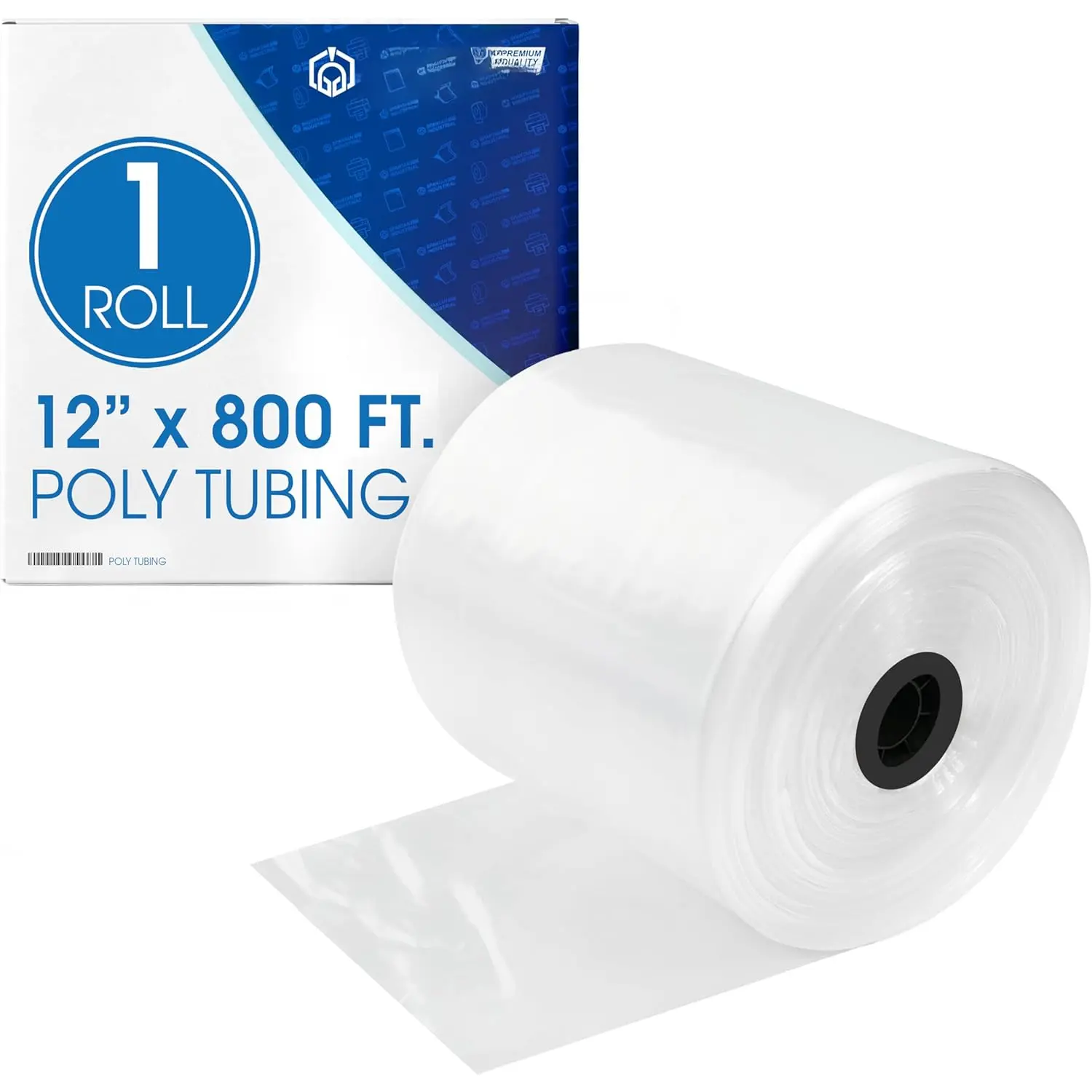 - 12" X 800' Clear Plastic Tubing - 2.1 Mil Poly Tube Roll for Custom Packaging Skiis, Fabric, Office Supplies