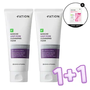 [1+1] FATION Nosca9 Deep Pore Cleansing Foam 5.07 fl oz. (150ml) -  Facial Smooth Hyaluronic Hyaluronic Acid Moisture Moisturize Rice Salicylic Sensitive Skin Repair + free gift
