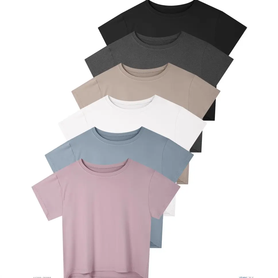 5/6 Pack Women's Crop Top Short Sleeve Workout Loose Fit