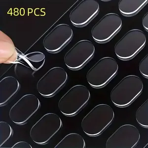 Double Sided Clear Circular Tape, 480pcs/set Strong Adhesive Tape, Multifunctional Sticky Tape for Diy Craft, Model Car Decoration, Blind Box Bottom Pad