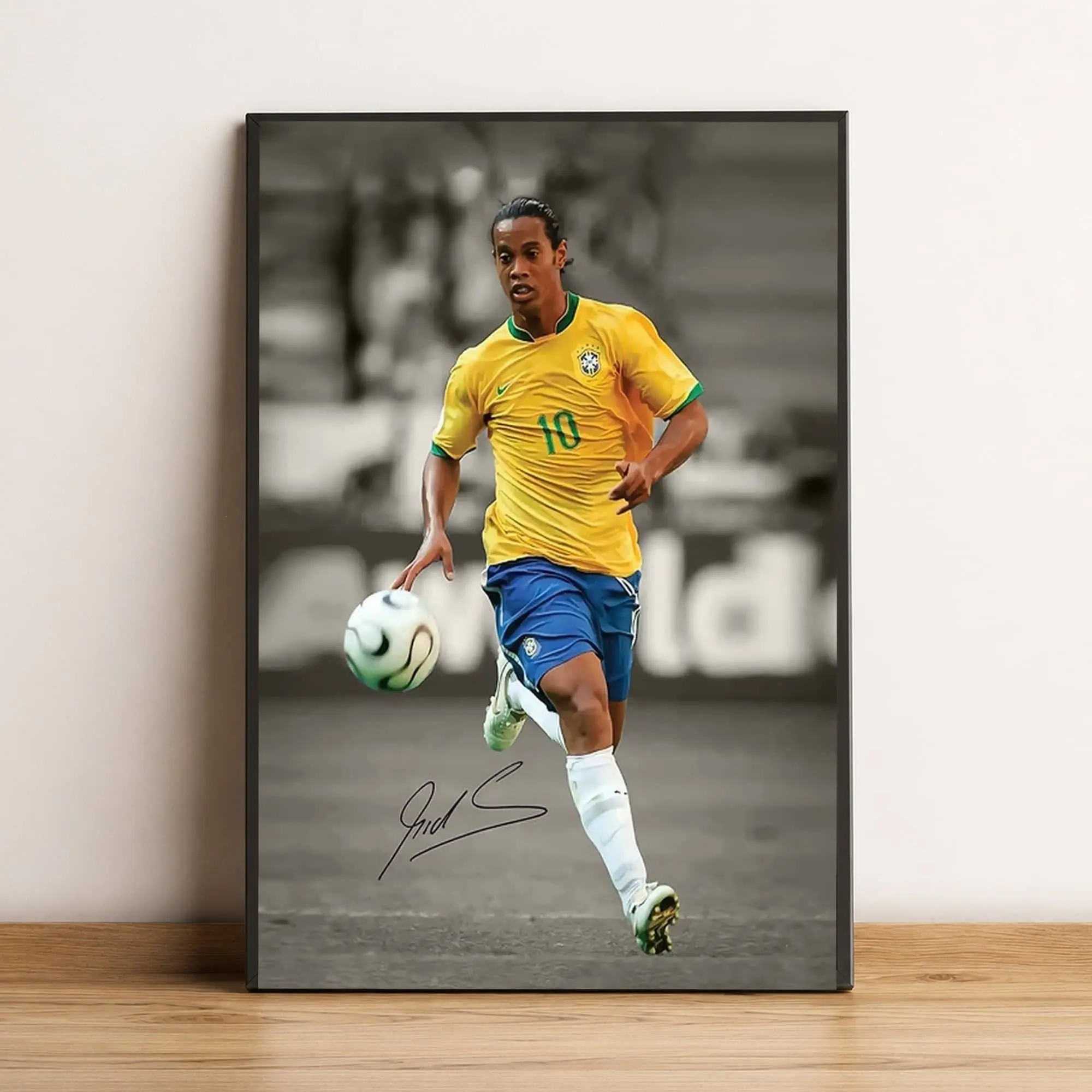 Ronaldinho Poster, Soccer Wall Art, Football Fan Gift ( Unframed - Print Only )
