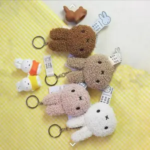 Kawaii Miffy Rabbit Head Doll Backpack Pendant Bag Decorative Accessories Keychain Gift Toys