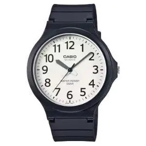 Casio MW-240 Analog Watch – Black Case, White Dial