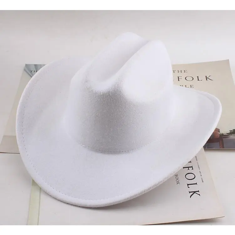 Felt with a straight curved edge   white