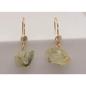 Radiant Green Aventurine Drop Earrings in Gold Tone - Perfect for Gifting
