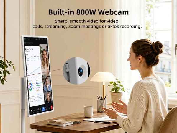 KTC MEGAPAD 32" 4K UHD Smart Portable TV, 16+256GB Android 13, Google EDLA Smart Touch Monitor with 9500mAh Battery, Built-in Camera + Dual 6W Speakers