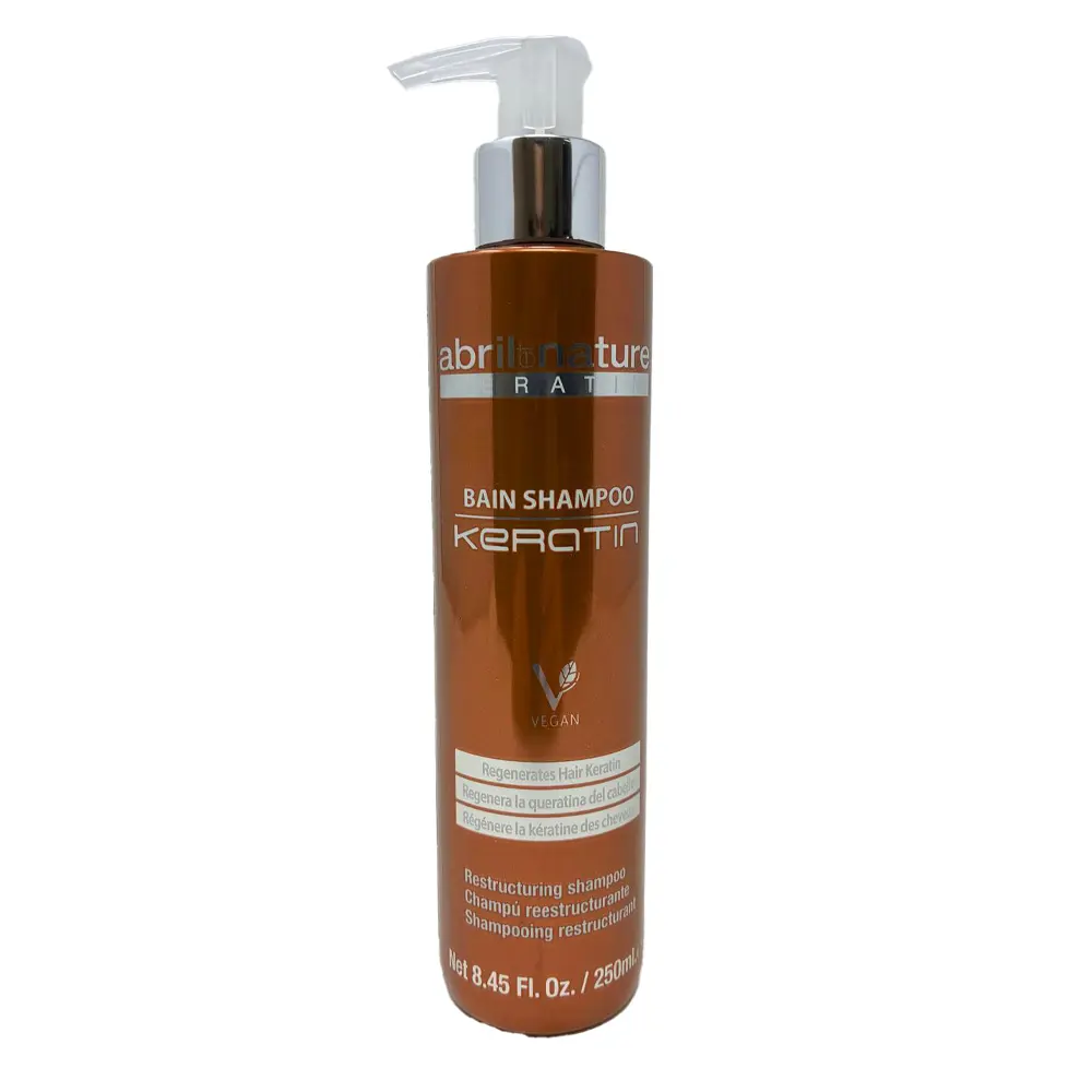 Abril et Nature Keratin Bain Shampoo 250ml - Repairs Damaged Hair, Eliminates Frizz & Static, Enhances Softness & Shine