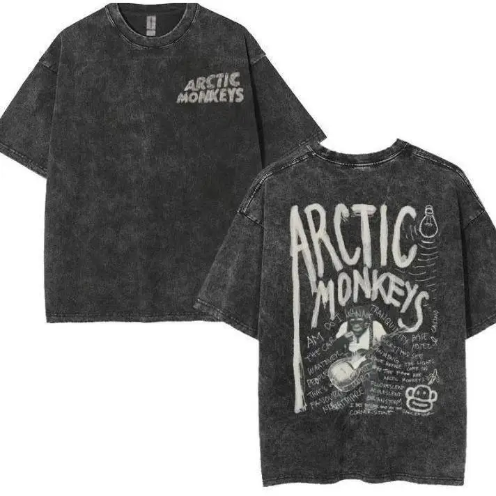 Arcticc Monkeys Inspired Retro Doodle T-Shirt - Oversized Album Print Washed Streetwear Tee Sweatshirt, Hoodie, Comfort Colors