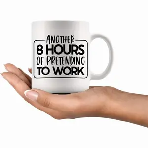 11oz Ceramic Work Themed Mug, 1 Count Creative Office Humor Coffee Cup, Novelty Unique Gift for Employee Birthday Special Occasions