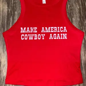 Make America Cowboy Again Crop Tank Top, Cowboy Shirt Tank Top, Country Western, Rodeo Tank Top, Country Concert Tank Top