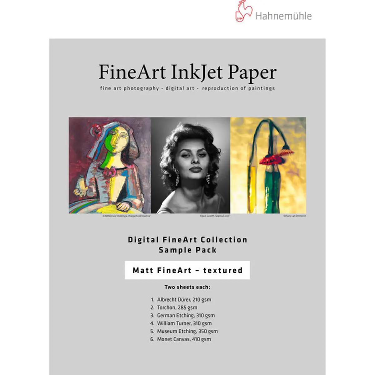 Hahnemuhle Matte FineArt Textured Inkjet Paper Sample Pack, 13x19", DIN A3+, 10 Sheets