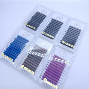 YY 0.7 D Lash Extensions Fluffy Cluster Volume Matte Fan. Tray mix 8mm-15mm