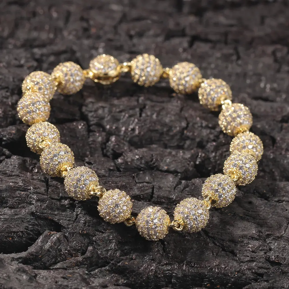 Iced-Out Round Ball Miami Cuban Bracelet