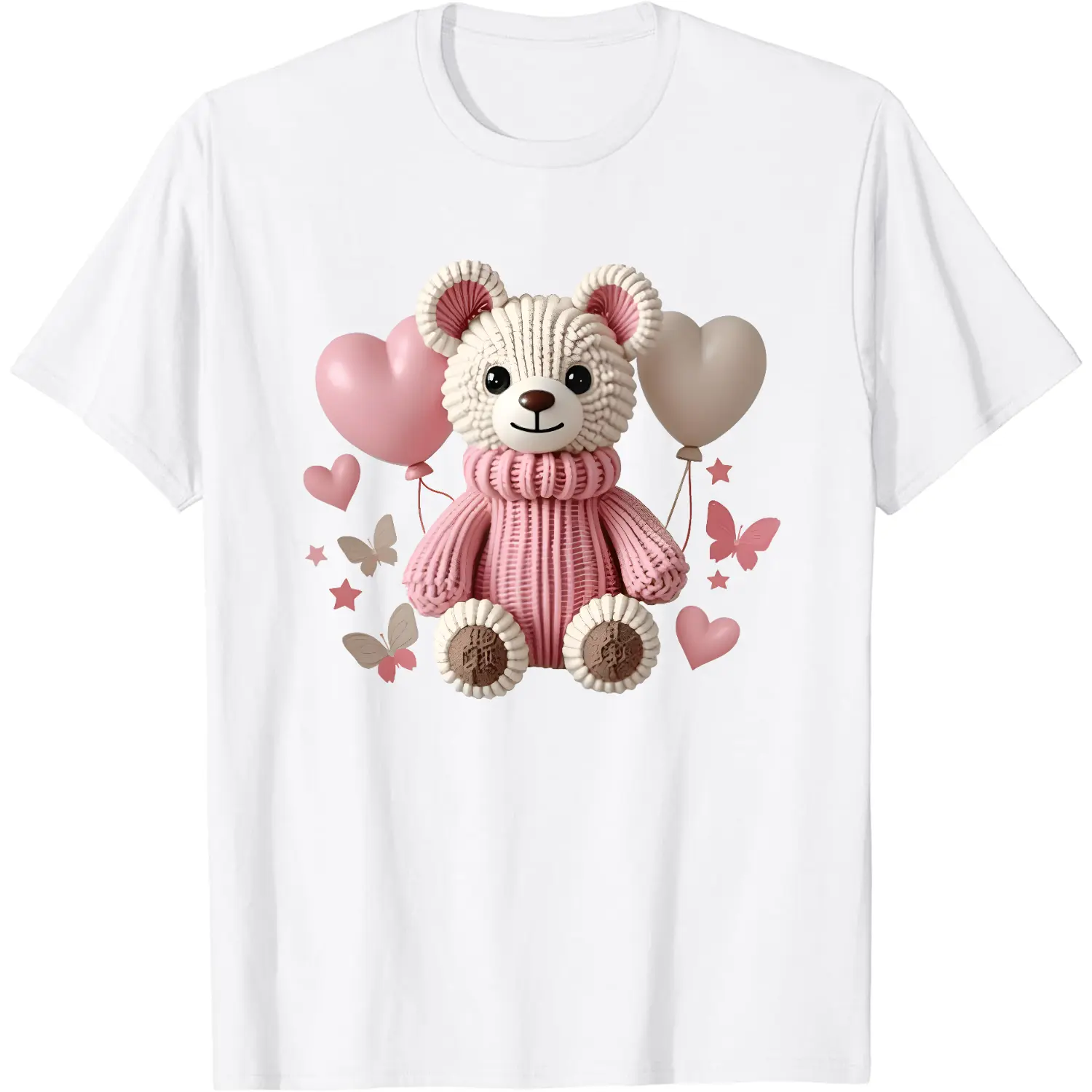 Girls' Graphic T-Shirt with Cute Teddy Graphic, Casual Short Sleeves Design in Soft Breathable Fabric, Comfortable for Daily Wear