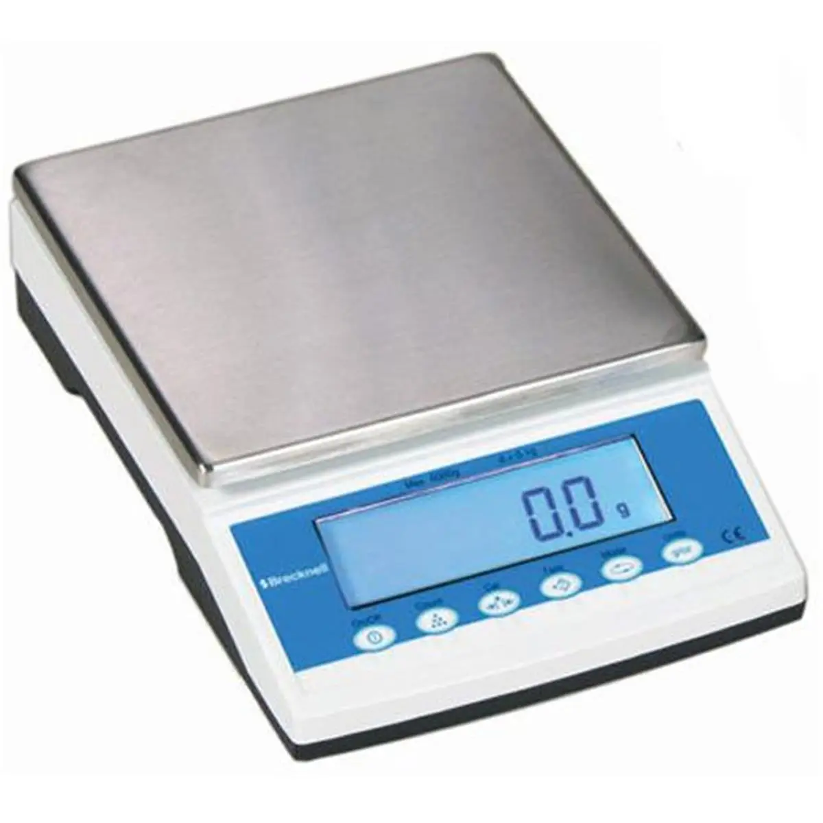 Brecknell Digital Industrial Weighing Lab Balance - 1200 x 0.02 g, 6.9" w x 6.9" l, Low Profile, Unit Switch, Desk Mount, External Calibration (Model 816965004904)