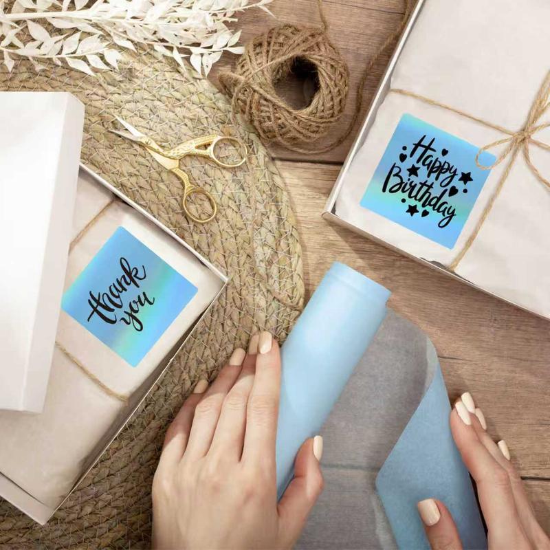 STARBOLING Square Thermal Labels Stickers 2" x 2", Holographic Thermal Stickers Labels, Glitter Self-Adhesive Direct Thermal Label for Small Business- Holographic