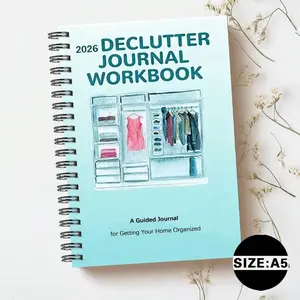 1 Pc 2026 Declutter Planner Journal – Full-Year Home Organization Workbook with Monthly Calendars, Cleaning Checklists, Habit Trackers & Reflection Prompts for Women