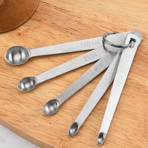 Stainless Steel Measuring Spoons Set of 5, Baking Tools Kitchen Measure Spoon, Home Salt Spoon, Graduated Spoons, Seasoning Spoon