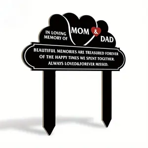 Precious Memories Outdoor Stake, Forever Remembering Parents, Perfect for Garden Lawn Courtyard Decor, No Battery Needed, Memorial Gift