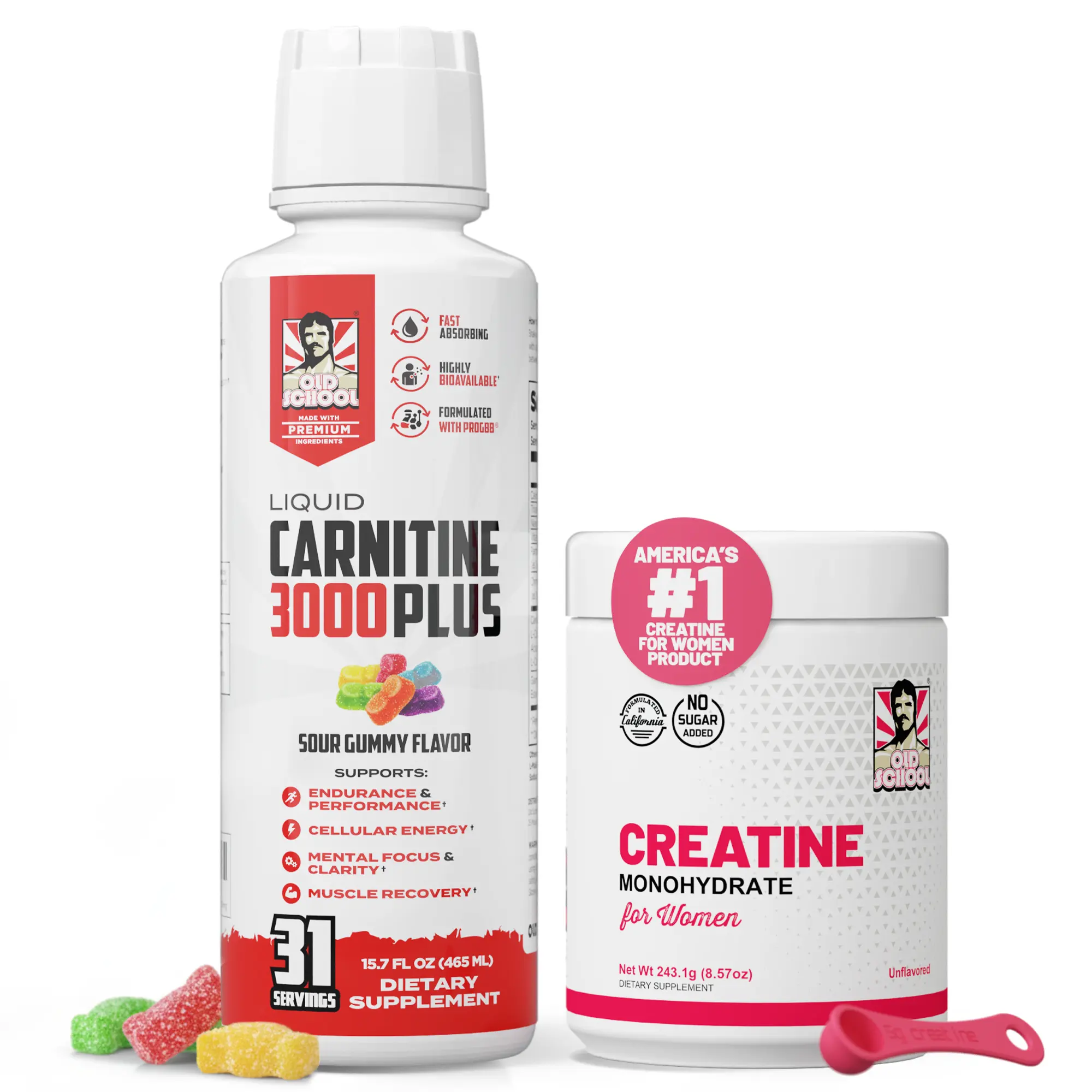 Strength & Spark Duo - Creatine Monohydrate for Women with Collagen & Liquid L-Carnitine 3000 mg