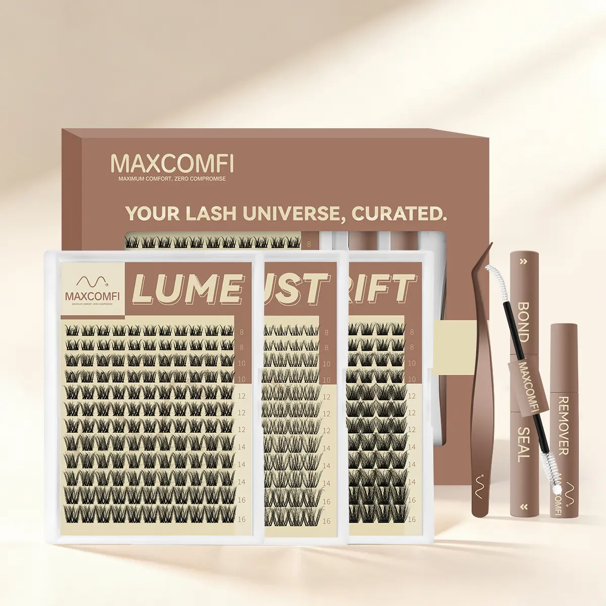 Maxcomfi DD Curl Cluster 2.0 Multi-Pack | Natural Layered Lash Clusters | 3 Styles in one link Natural / Medium / Volume Lashes Clusters Waterproof Cryproof  Longlasting Party Mother Gifts SummerVibes
