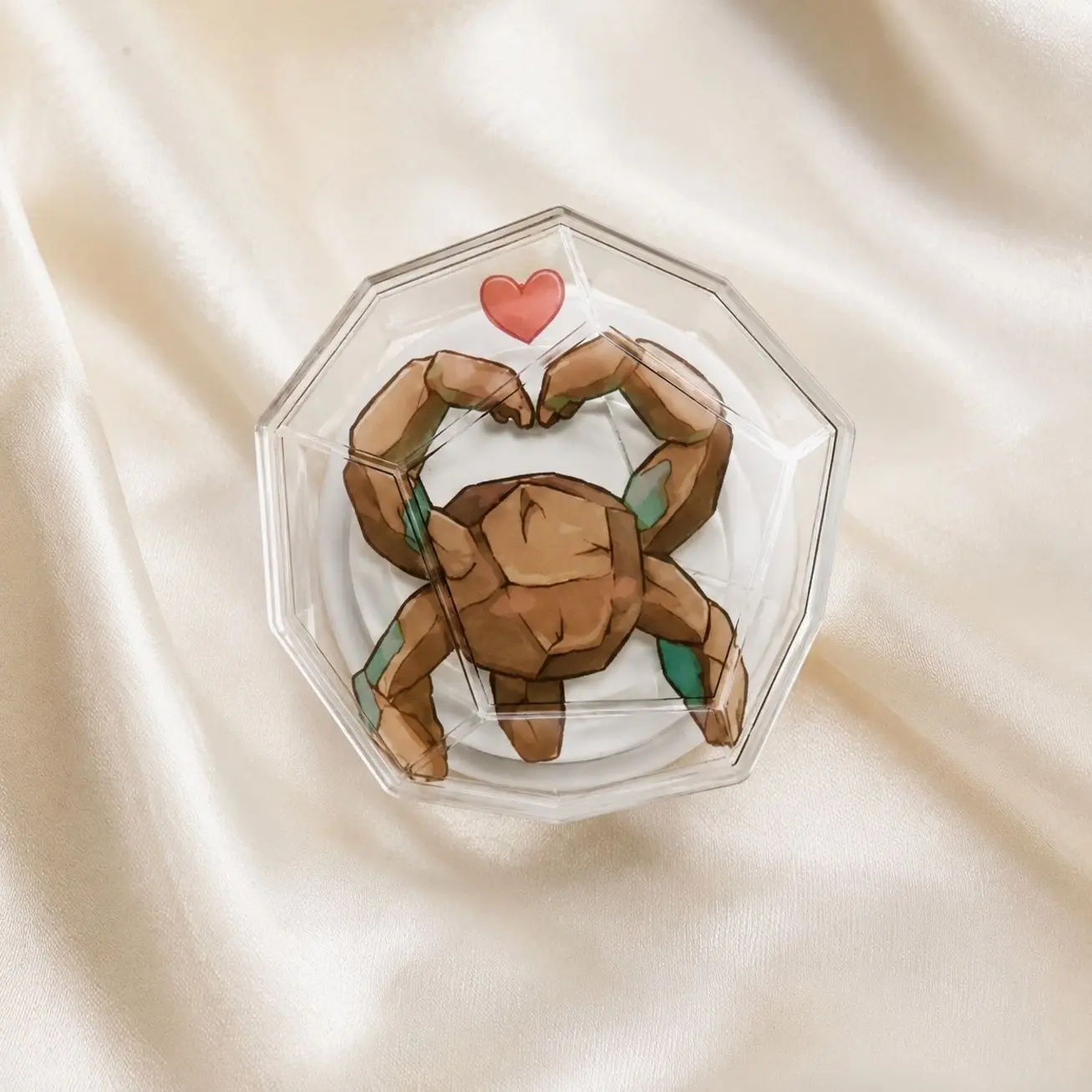 Rock Monster Heart Hands Magnetic Phone Grip 3" Clear Acrylic Phone Stand