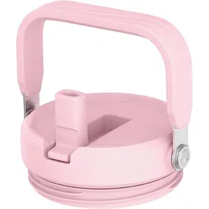 Replacement Lid with Flip Straw and Top Handle, Fits Only 30oz/40oz/50oz/64oz Tumblers, Screw On (Pink)