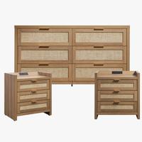 6 Drawers Dresser and Nightstand Set（Natural Oak）