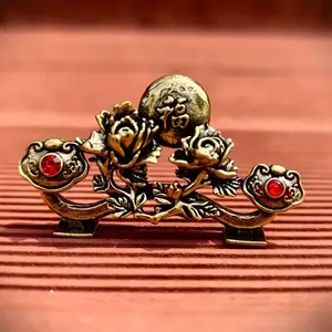 Solid Brass Office Cashier Decorative Piece, Antique Copper Art Home Décor, Ideal for Living Room, TV Stand, Porch, Perfect Collectible Gift