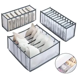 Foldable Underwear Storage Box, 3 Counts Cabinet Drawer Underwear Storage Box, Multifunctional Storage Box for Home Bedroom, Closet Organizer