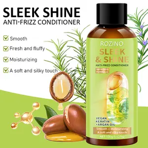 Rozino Sleek & Shine Keratin Argan Oil Softening and Brightening Hair Conditioner Vegan Formula 100g