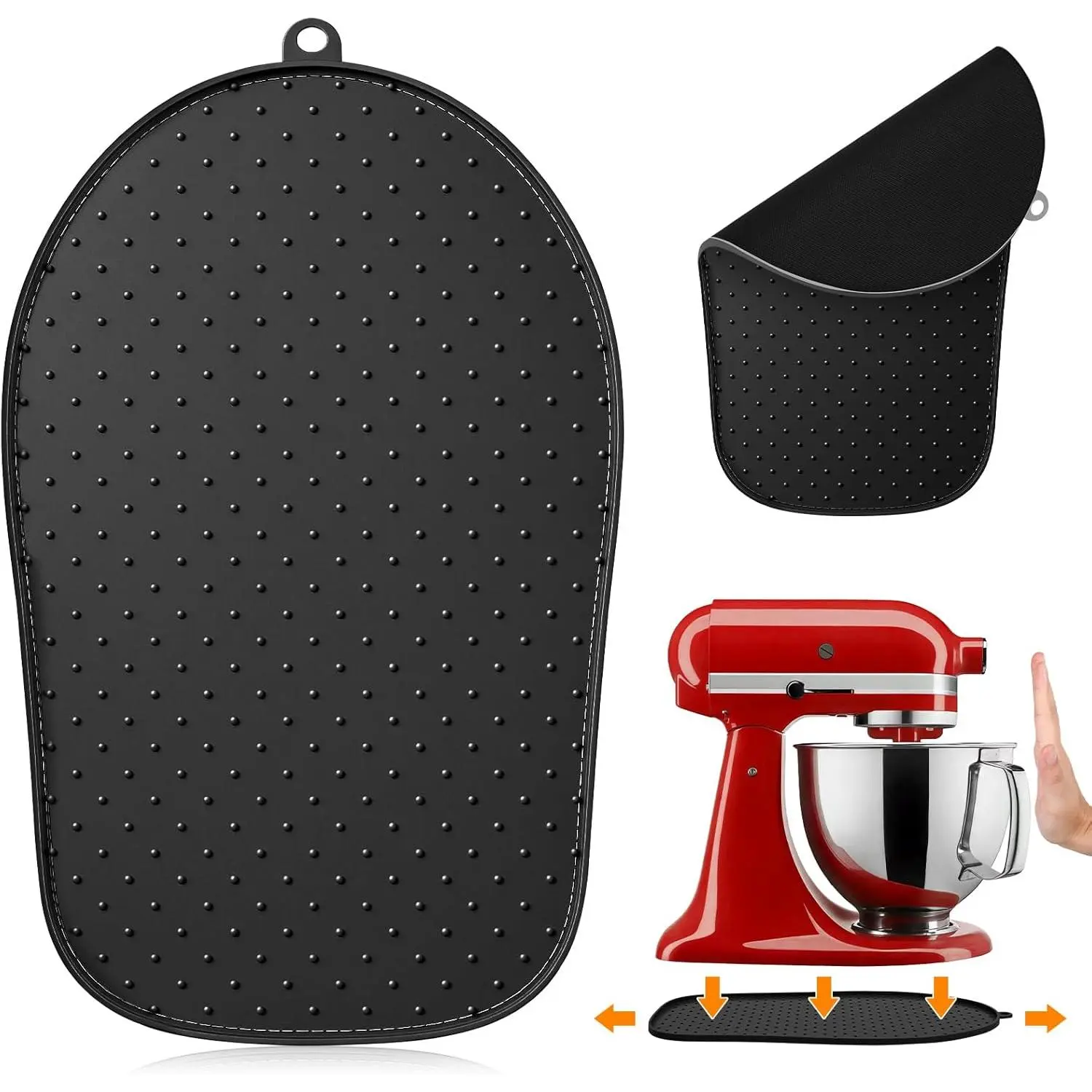 Mixer Slider Mat Compatible with Kitchen Aid 4.5-5 Qt Stand Mixer -  Kitchen Counter Appliance Slider Mat Storage Mover Sliding  (Black)