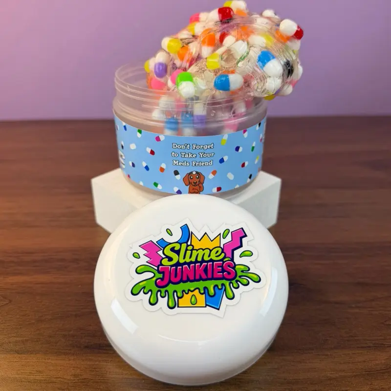 Don't Forget To Take Your Meds Friend Clear Crunch Bomb Slime