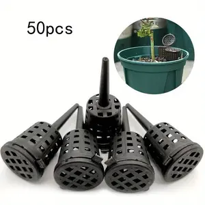 50 (50) plastic plant fertilizer bars/baskets with slow-release fertilizer holder similar to Osmocote, irregular-shaped potted feeder for outdoor pots, bonsai, orchids, planters - durable fertilizer dispenser for easy installation