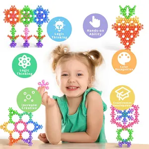 Plum Blossom Interlocking Building Blocks, 100PCS Colorful Connecting Blocks Set, Creative STEM Construction Toy for Kids Ages 3+, Educational Stacking Toy
