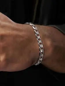 Stainless Steel Cuban Hip Hop Chain Bracelet, Unique Men's Street Style Metal Bracelet, Fashionable Jewelry for Trendsetters