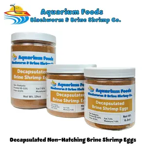 Shelled Brine Shrimp Eggs. Non-Hatching Shell Free Artemia Cysts. These Shelled Brine Shrimp Eggs are Ready to Feed Small Tropical Fish, Killies, Corals, Anemones, Fry & Babies. FREE 4-Type Wafer Mix & 12-Type Pellet Mix Included… Round Jar.