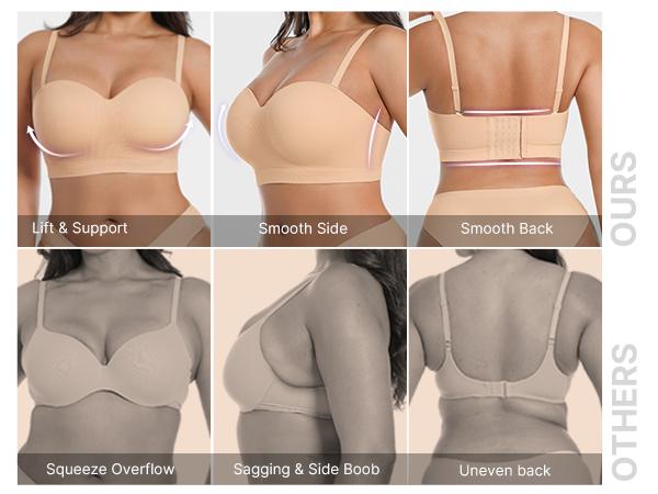 SHAPELLX Bare Essentials AirSlim VersaFit Seamless Strapless Non-slip Wire-free Versatile Bra