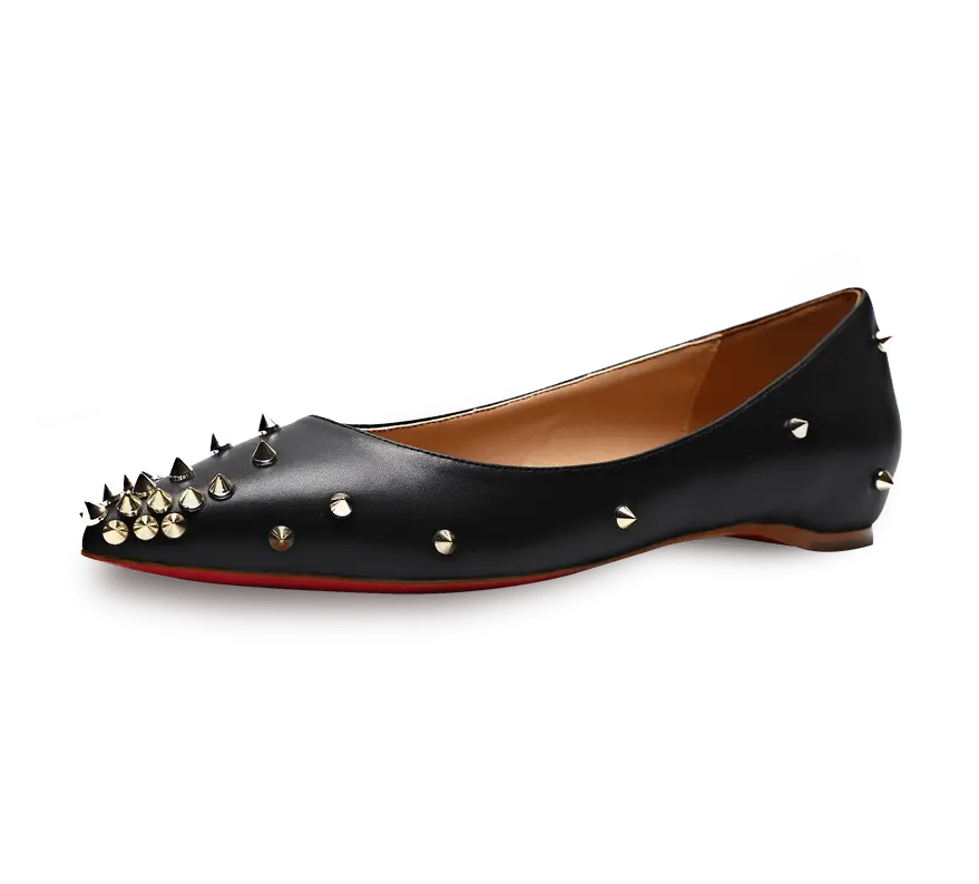 Skittle Studded Leather Flats