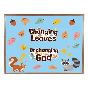 Religious Fall Changing Leaves Mini Classroom Bulletin Board Set - 23 Pc.